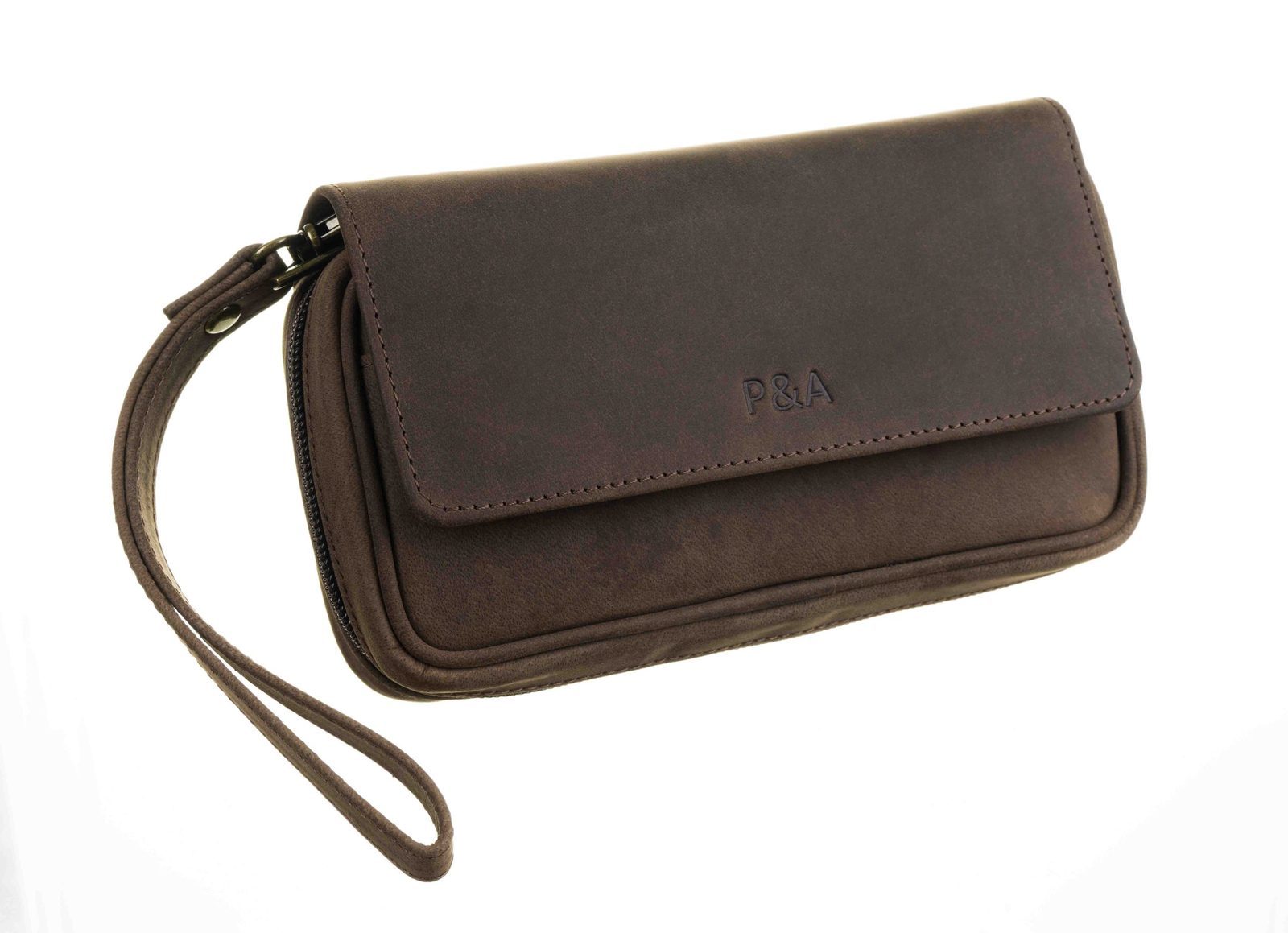 Сумка P&A для 2 трубок и табака, натуральная буйволиная кожа, подарочная упаковка 414-Buffalo