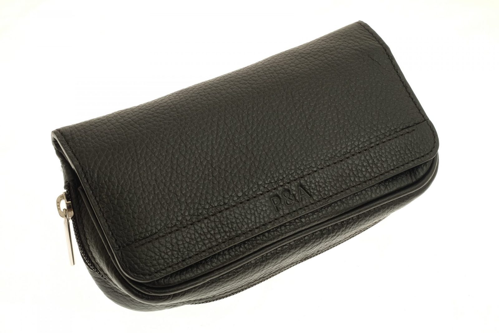 Сумка P&A для 2 трубок и табака, натуральная кожа, подарочная упаковка 417ME-Black