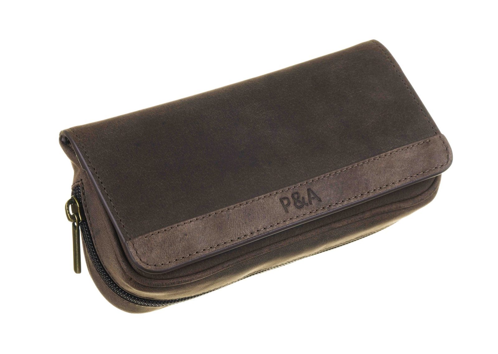 Сумка P&A для 2 трубок и табака, натуральная буйволиная кожа, подарочная упаковка 417ME-Buffalo