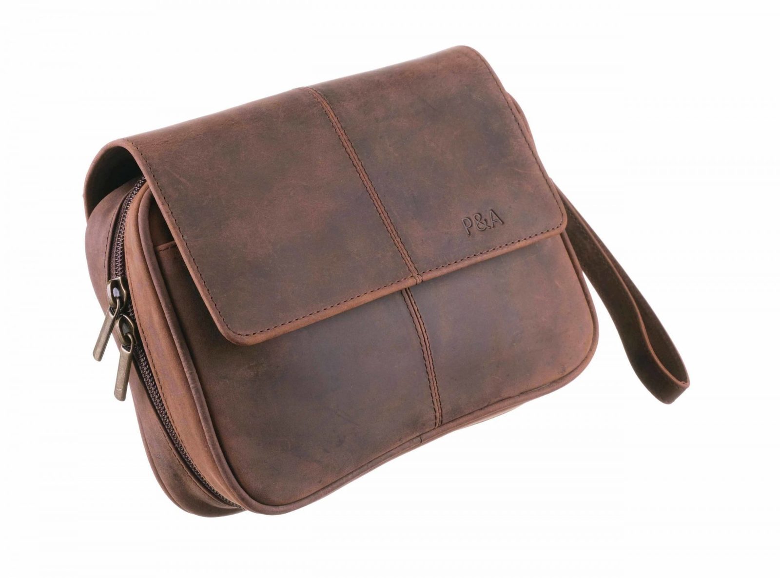 Сумка P&A для 4 трубок и табака, натуральная буйволиная кожа, подарочная упаковка 418-Buffalo