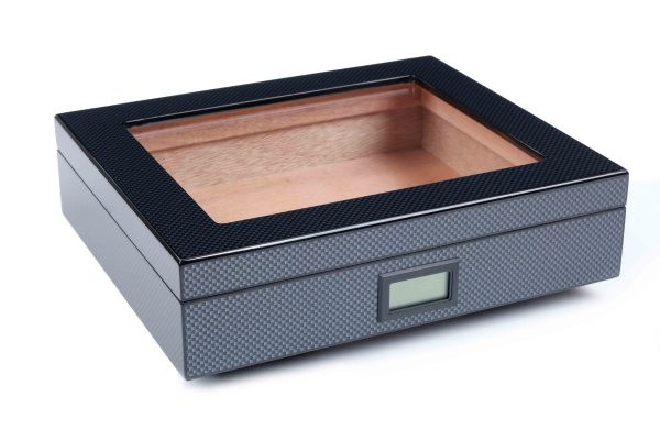 Хьюмидор Tom River на 30 сигар со стеклом, Карбон 560-256