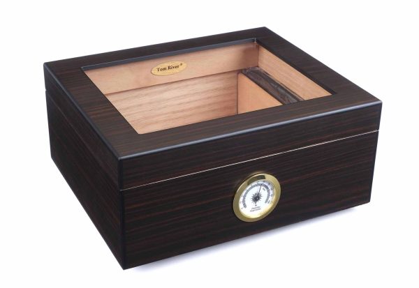 Хьюмидор Tom River на 40 сигар со стеклом, Макассар 561-240