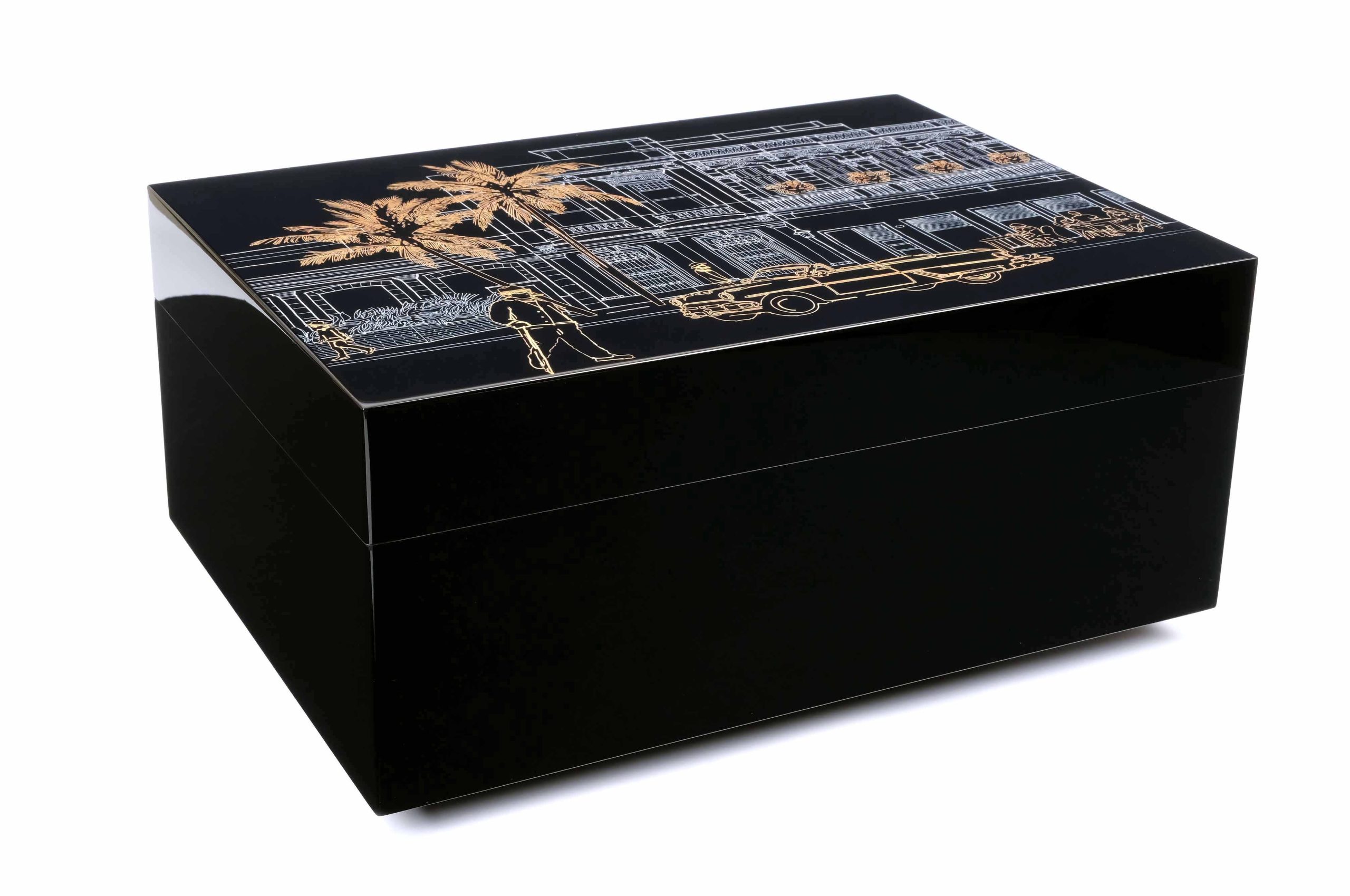 Хьюмидор Gentili Havana Gold на 50 сигар, Черный лак