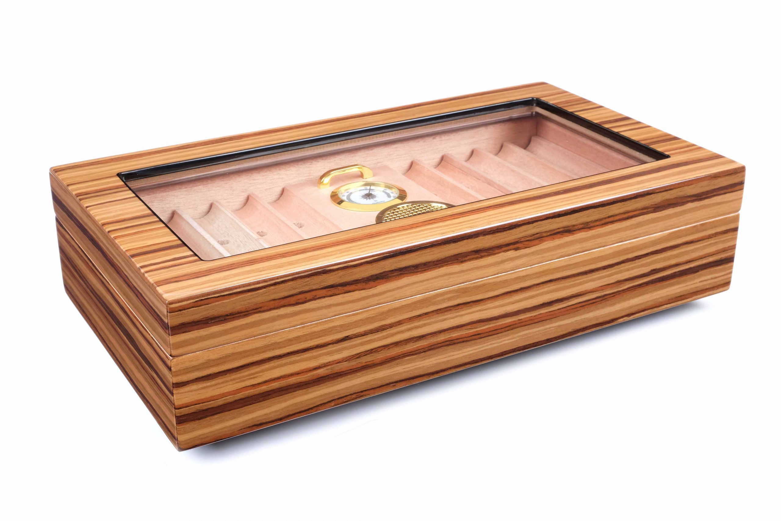 Хьюмидор Lubinski на 40 сигар со стеклом, Зебрано