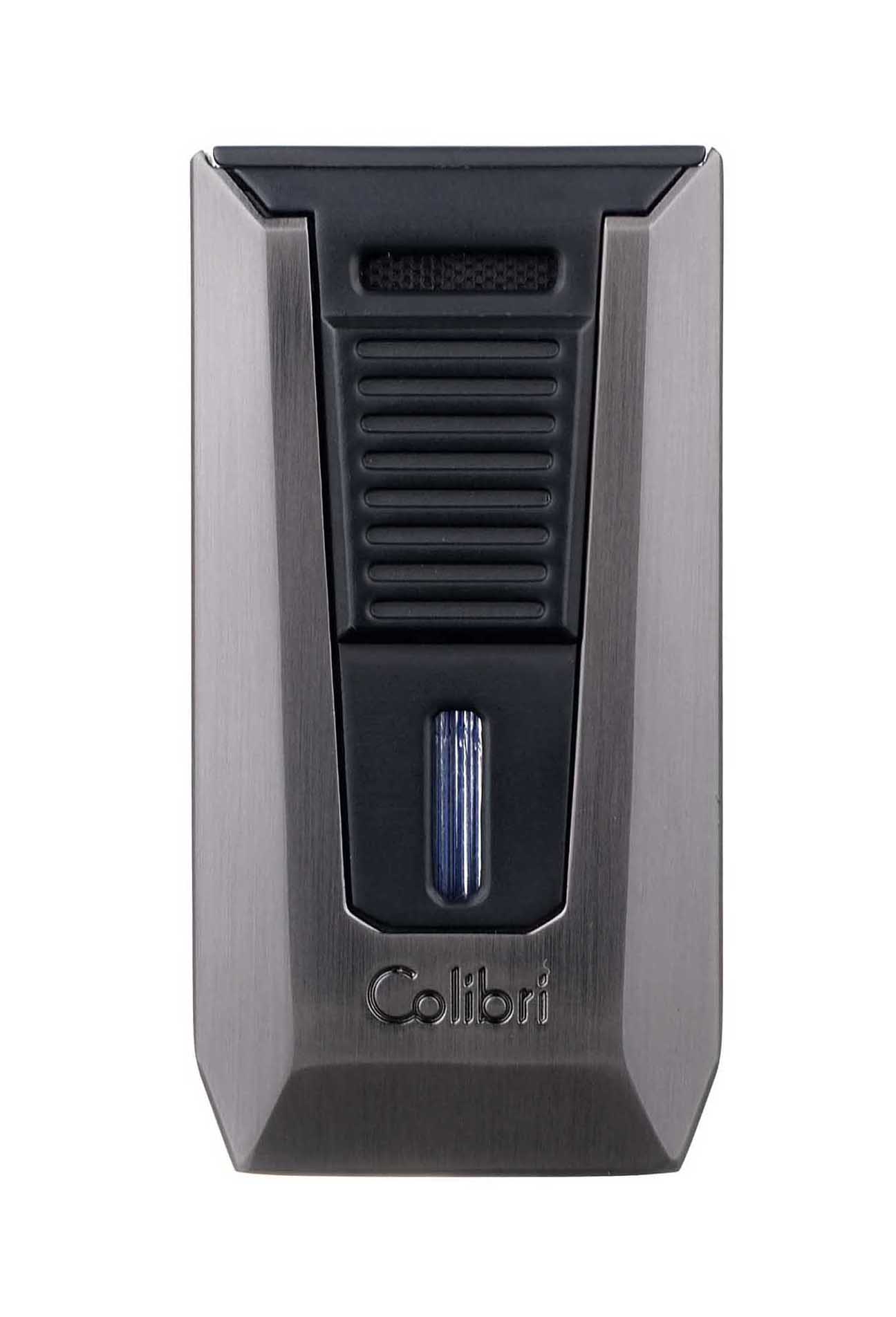 Зажигалка сигарная Colibri Slide (двойное пламя), черная-оружейная сталь