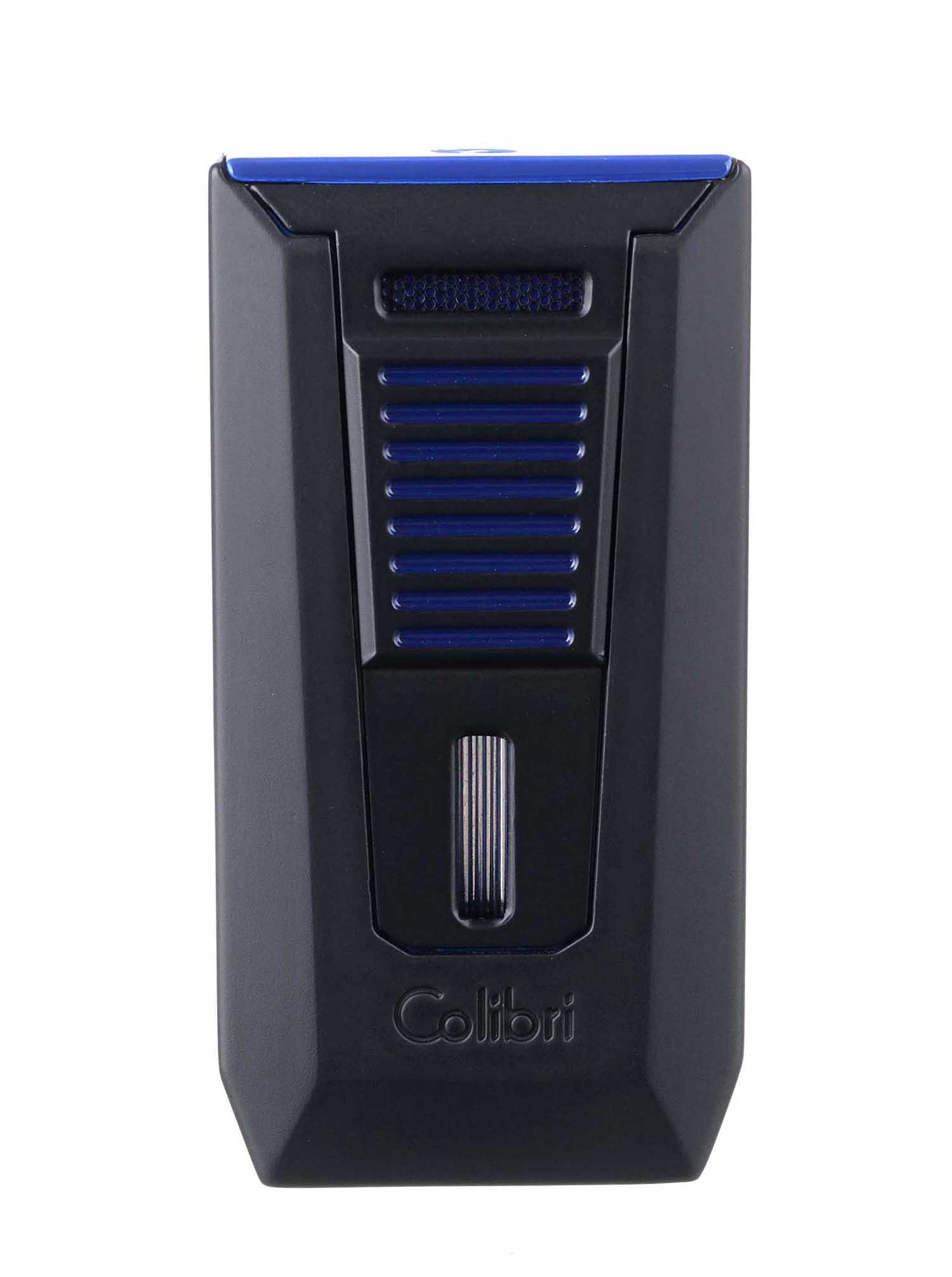 Зажигалка сигарная Colibri Slide (двойное пламя), черно-синяя