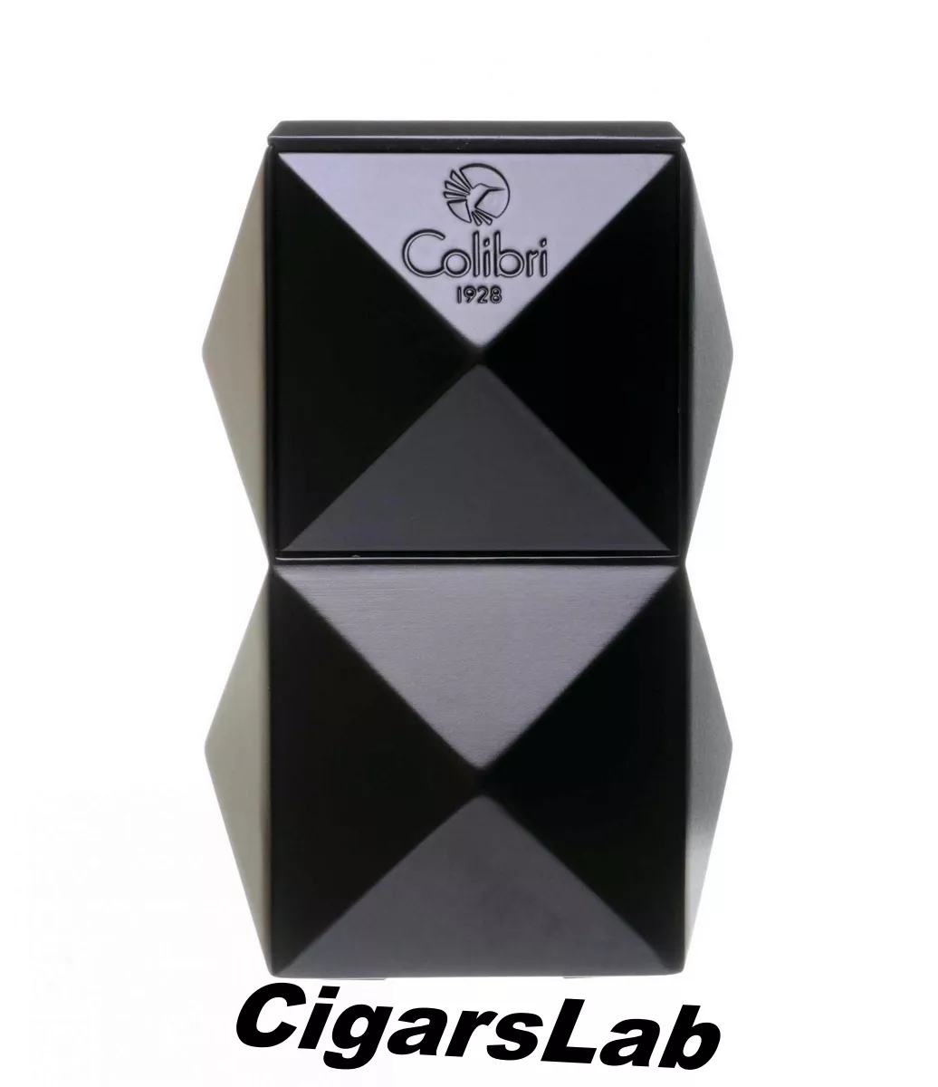 Зажигалка настольная Colibri Quasar, тройное турбопламя, Черный лак