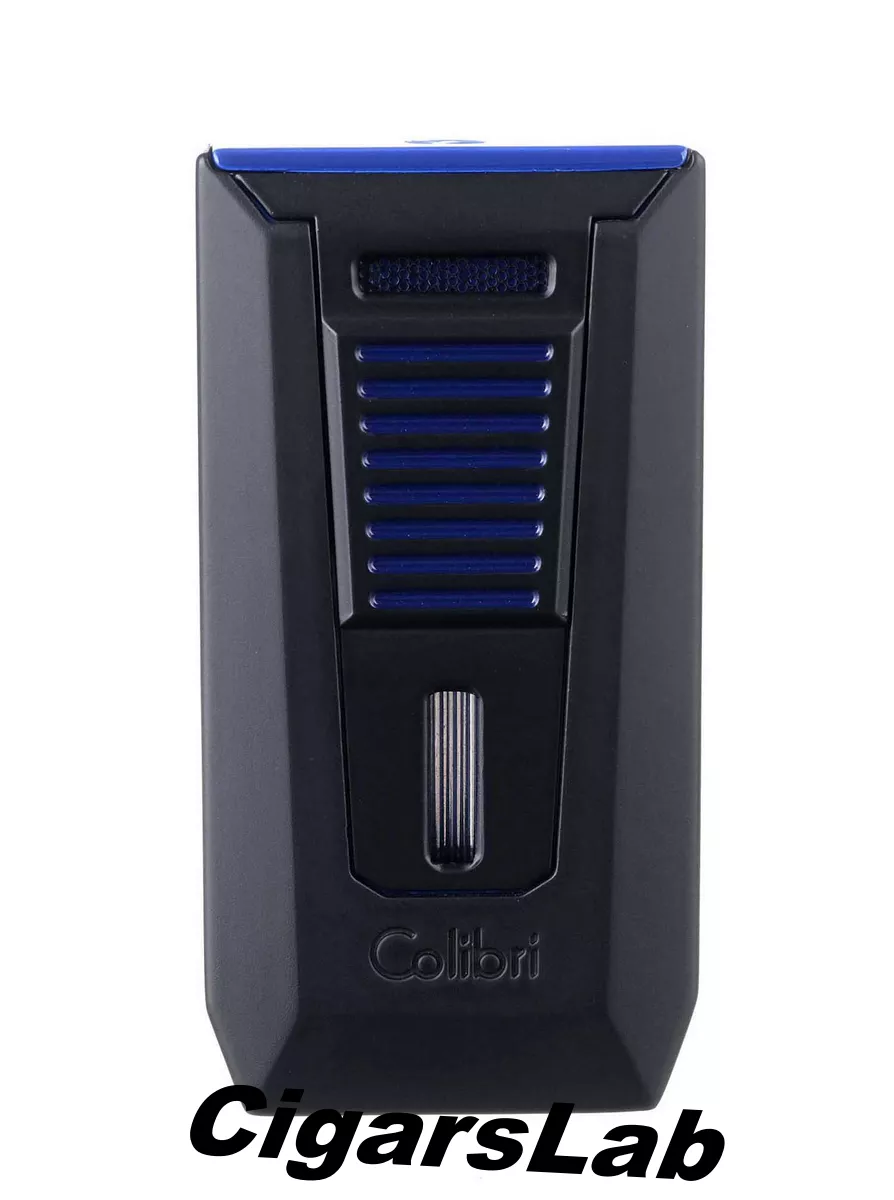 Зажигалка сигарная Colibri Slide (двойное пламя), черно-синяя