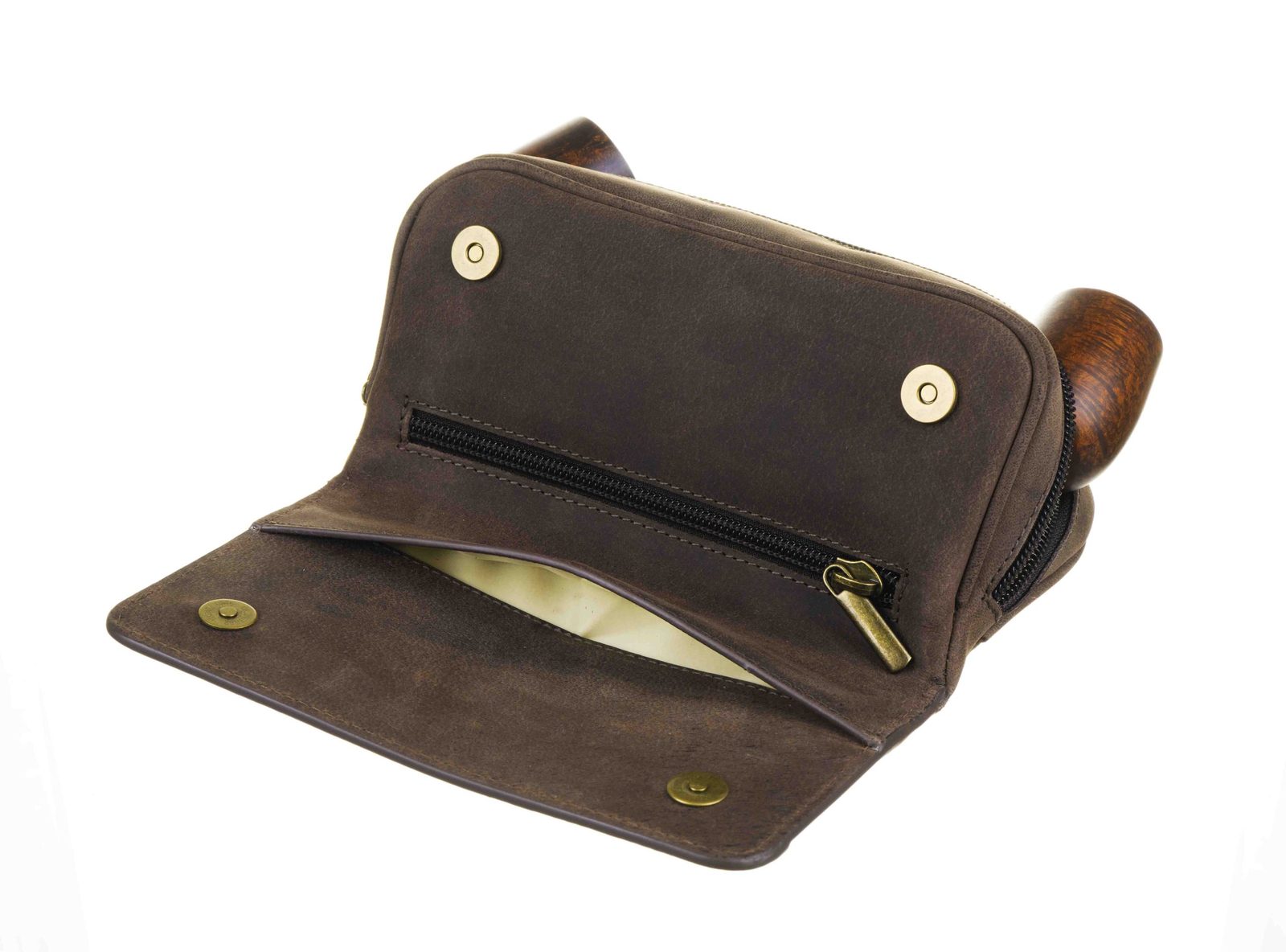 Сумка P&A для 2 трубок и табака, натуральная буйволиная кожа, подарочная упаковка 417ME-Buffalo preview