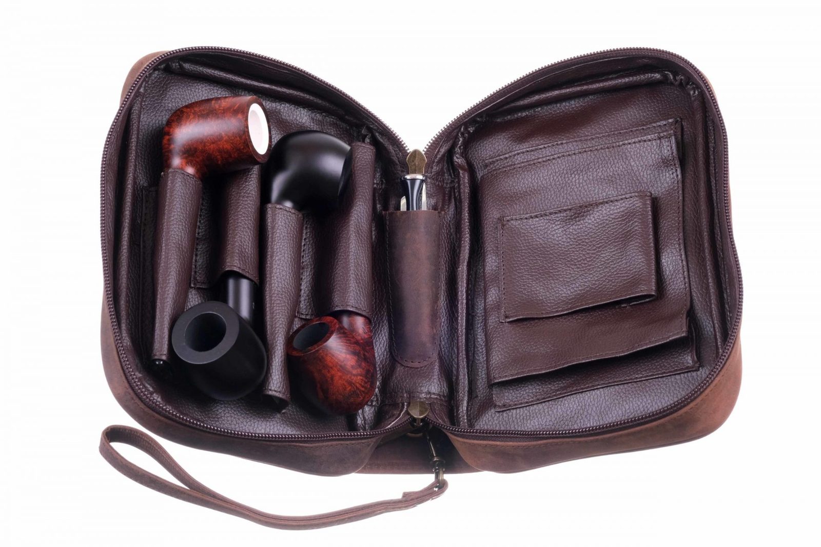 Сумка P&A для 4 трубок и табака, натуральная буйволиная кожа, подарочная упаковка 418-Buffalo preview