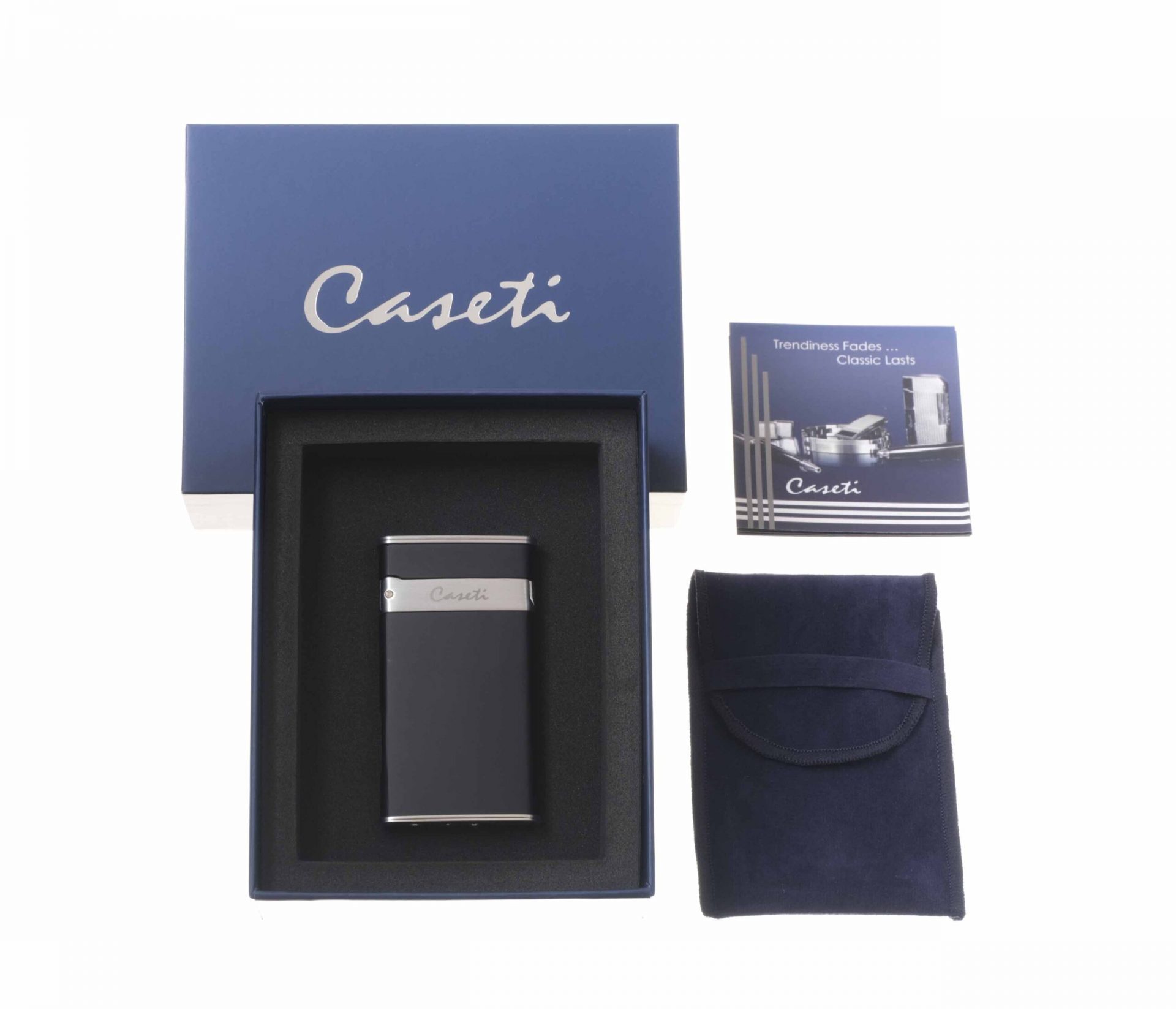 Зажигалка Caseti турбо, тонкая, черная preview