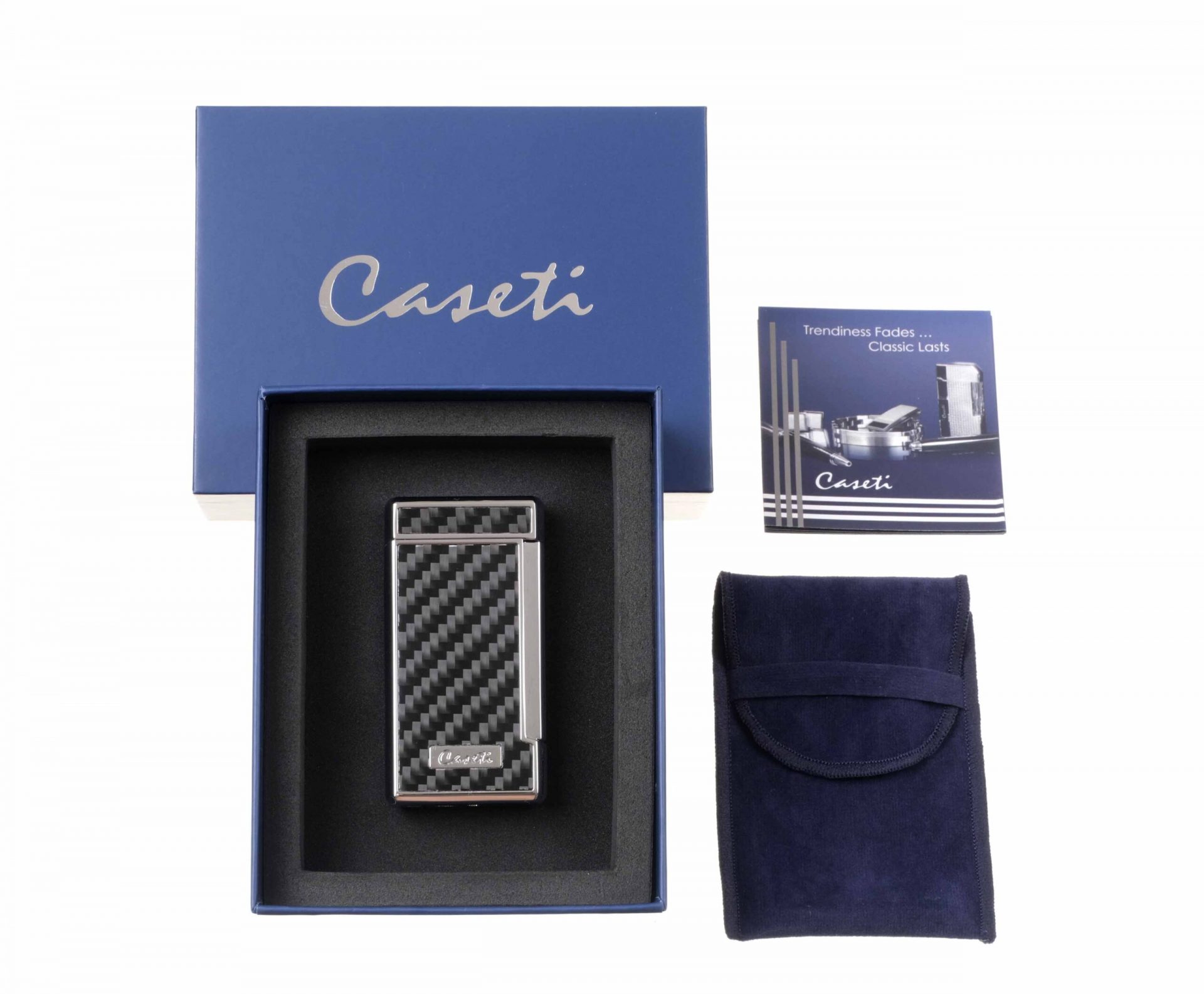 Зажигалка Caseti сигарная, турбо (двойное пламя), черная preview