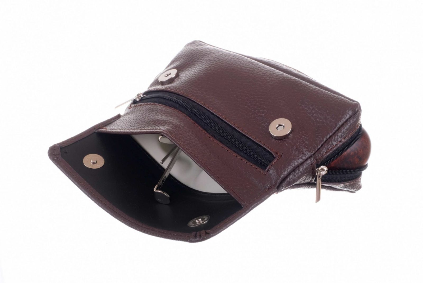 Сумка P&A для 1 трубки и табака, экокожа, коричневая P005 preview