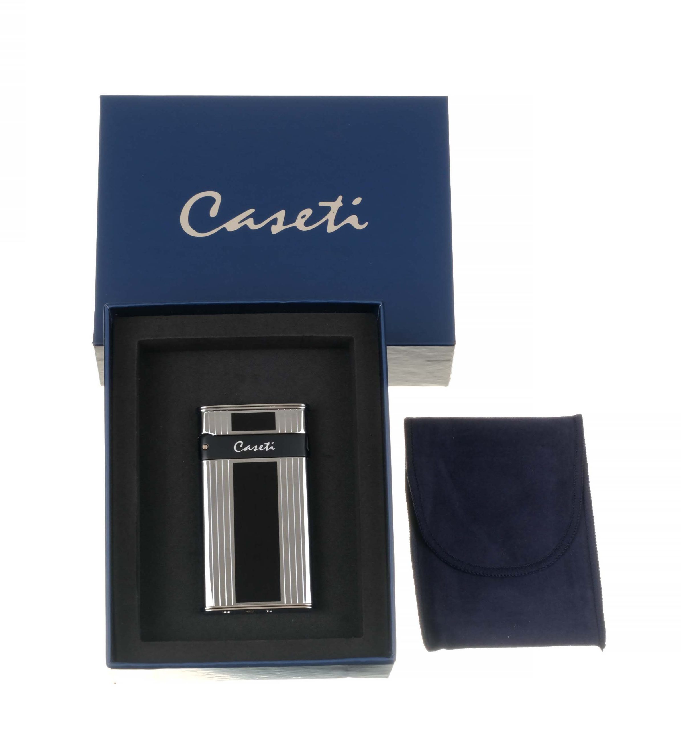 Зажигалка Caseti турбо, тонкая, серебристая preview