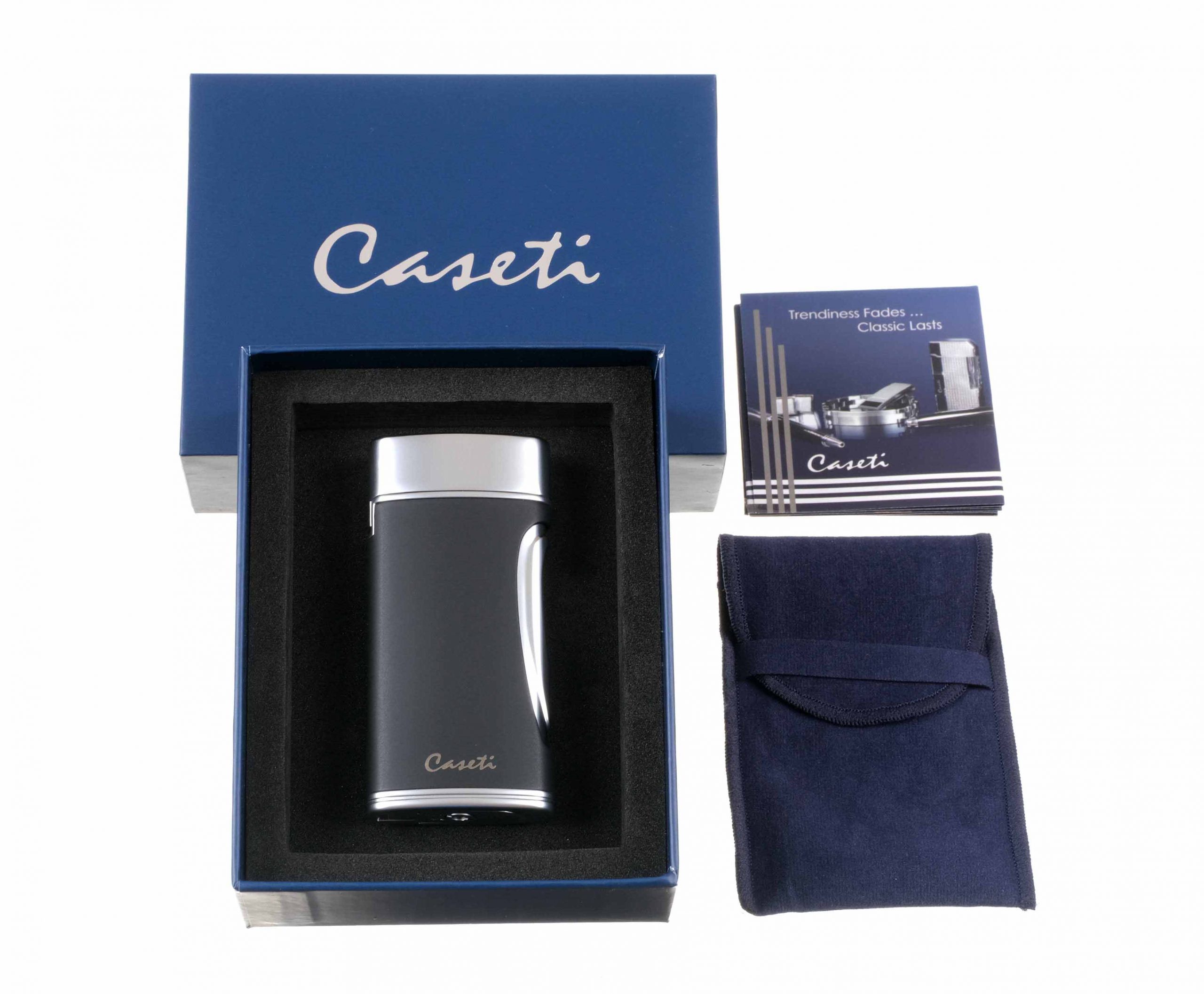 Зажигалка Caseti сигарная турбо (двойное пламя), черная preview