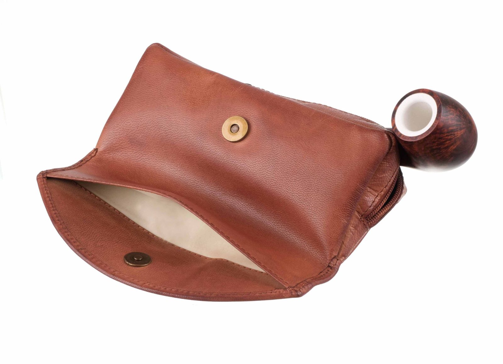 Сумка P&A для трубки и табака, натуральная кожа P315-Cognac preview