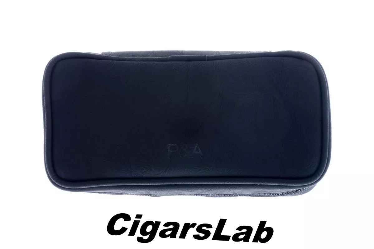 Сумка P&A для 2 трубок и табака, экокожа, черная P001