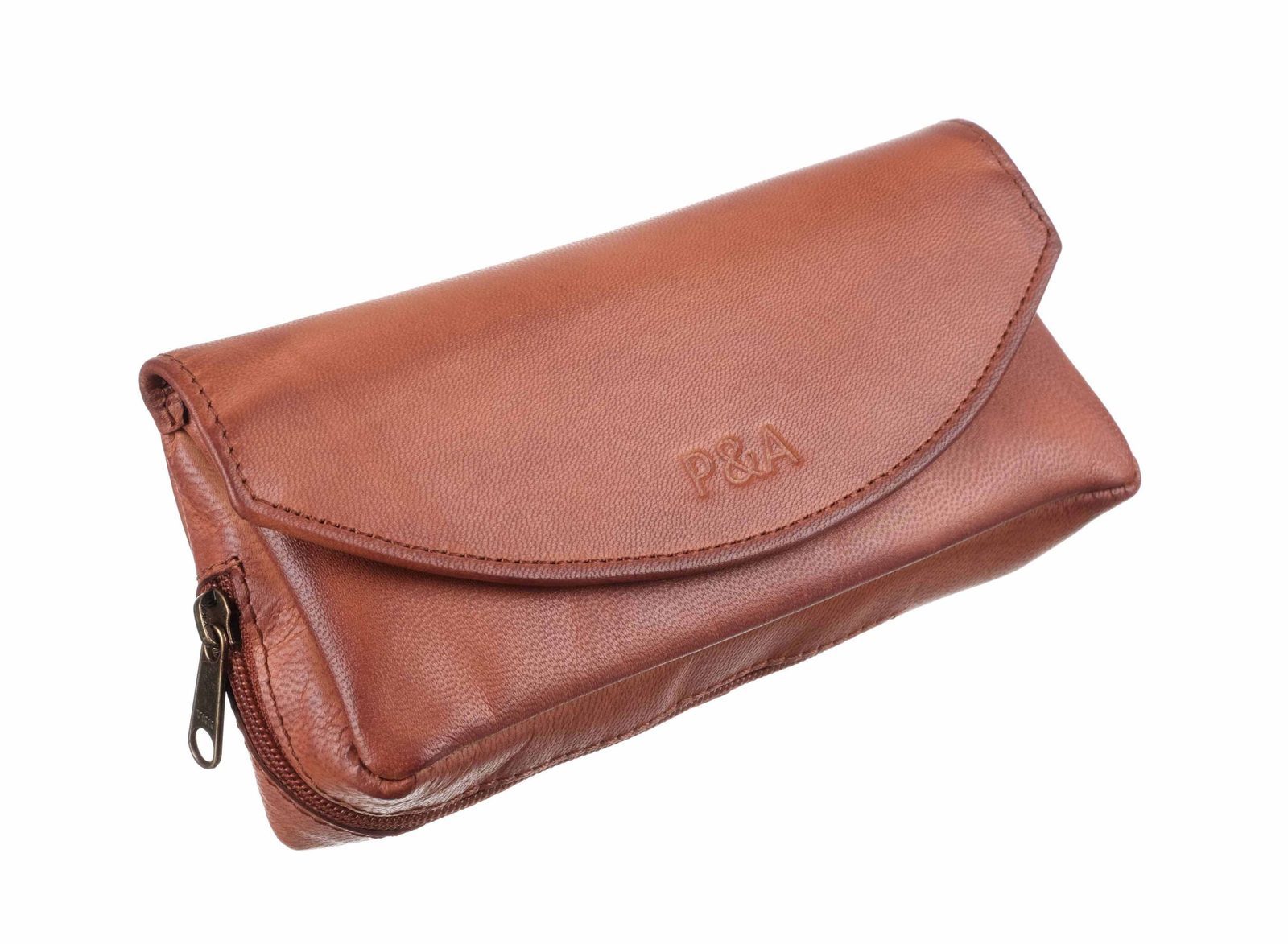 Сумка P&A для трубки и табака, натуральная кожа P315-Cognac