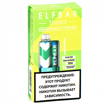 POD система Elf Bar - TE 6.000 - Лимон - Лайм - 2% - (1 шт.)